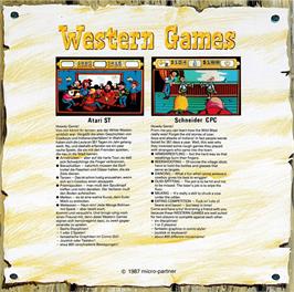 Box back cover for Western Games on the Amstrad CPC.
