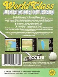 Box back cover for World Class Leader Board on the Amstrad CPC.