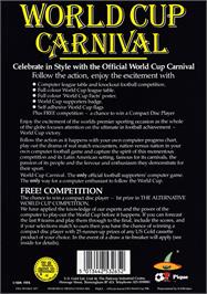 Box back cover for World Cup Carnival: Mexico '86 on the Amstrad CPC.