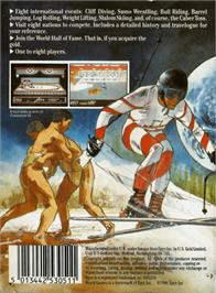 Box back cover for World Games on the Amstrad CPC.