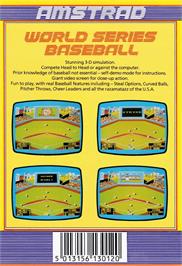 Box back cover for World Series Baseball on the Amstrad CPC.