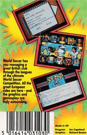 Box back cover for World Soccer on the Amstrad CPC.