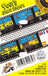 Box back cover for Yogi's Great Escape on the Amstrad CPC.