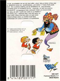 Box back cover for Zipi Y Zape on the Amstrad CPC.