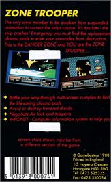 Box back cover for Zone Trooper on the Amstrad CPC.