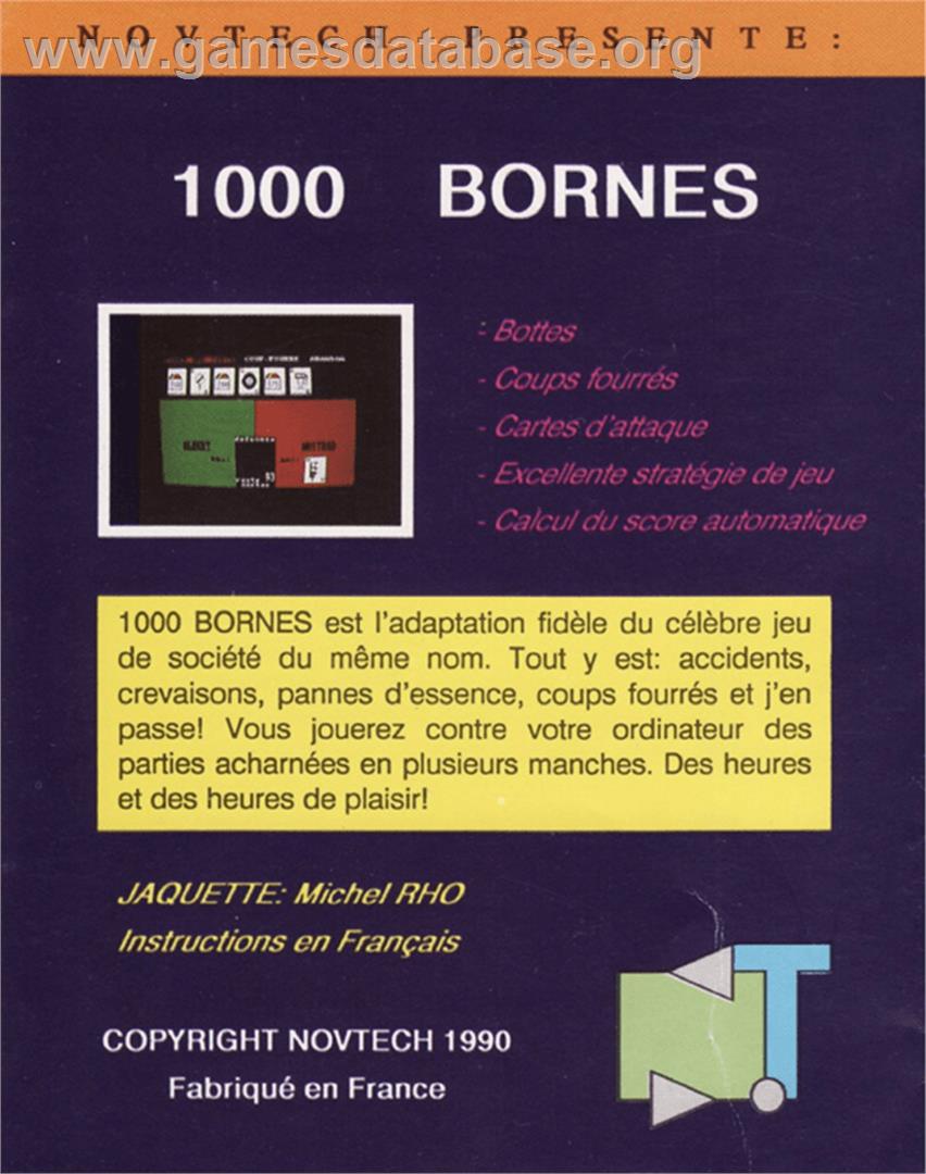 1000 Bornes - Amstrad CPC - Artwork - Box Back