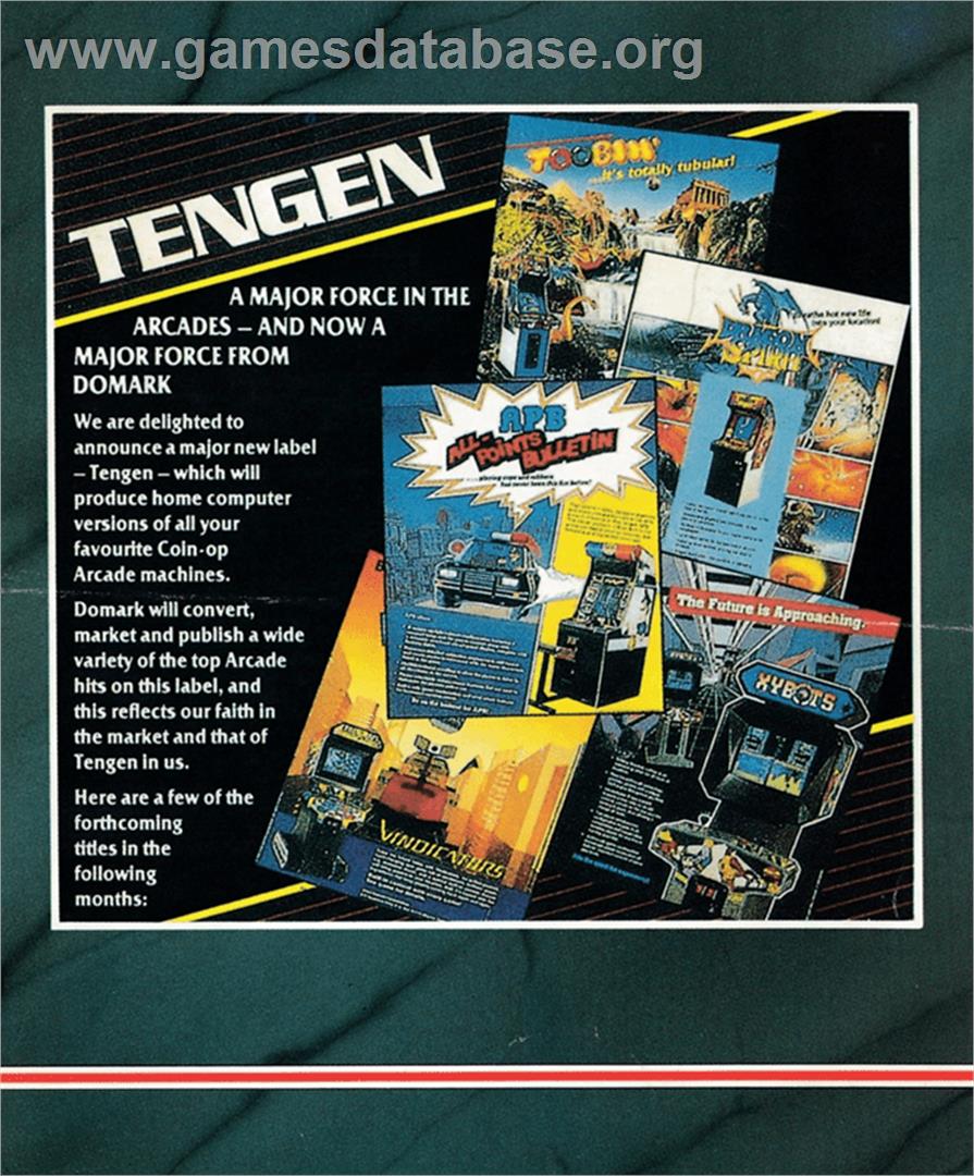 APB - All Points Bulletin - Amstrad CPC - Artwork - Box Back