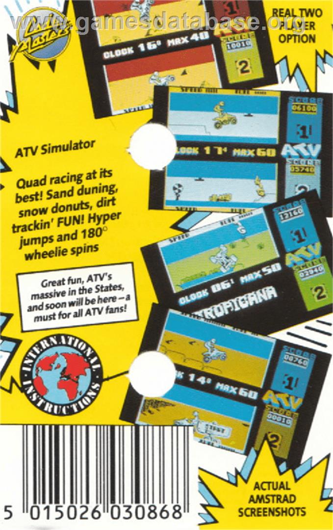 ATV Simulator - Amstrad CPC - Artwork - Box Back