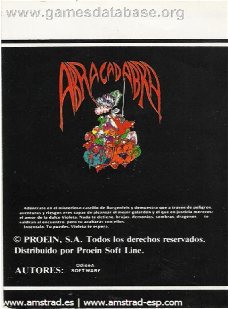 Abracadabra - Amstrad CPC - Artwork - Box Back
