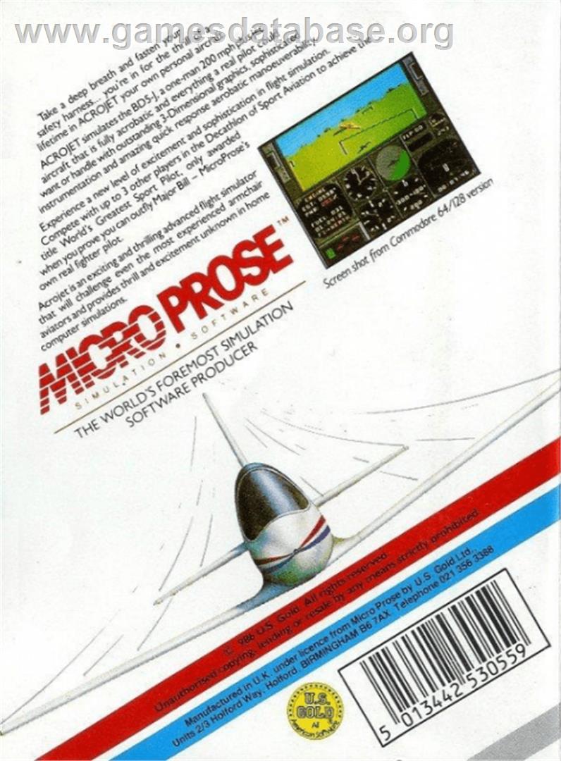 Acrojet - Amstrad CPC - Artwork - Box Back