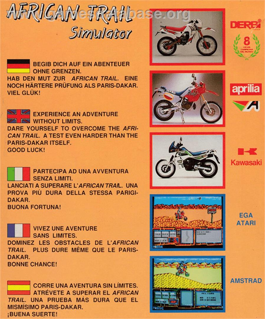 African Trail Simulator - Amstrad CPC - Artwork - Box Back