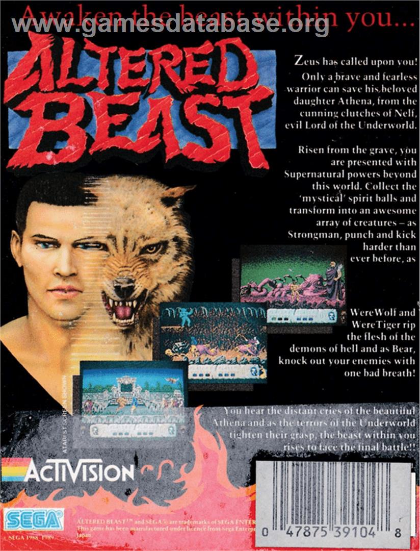 Altered Beast - Amstrad CPC - Artwork - Box Back