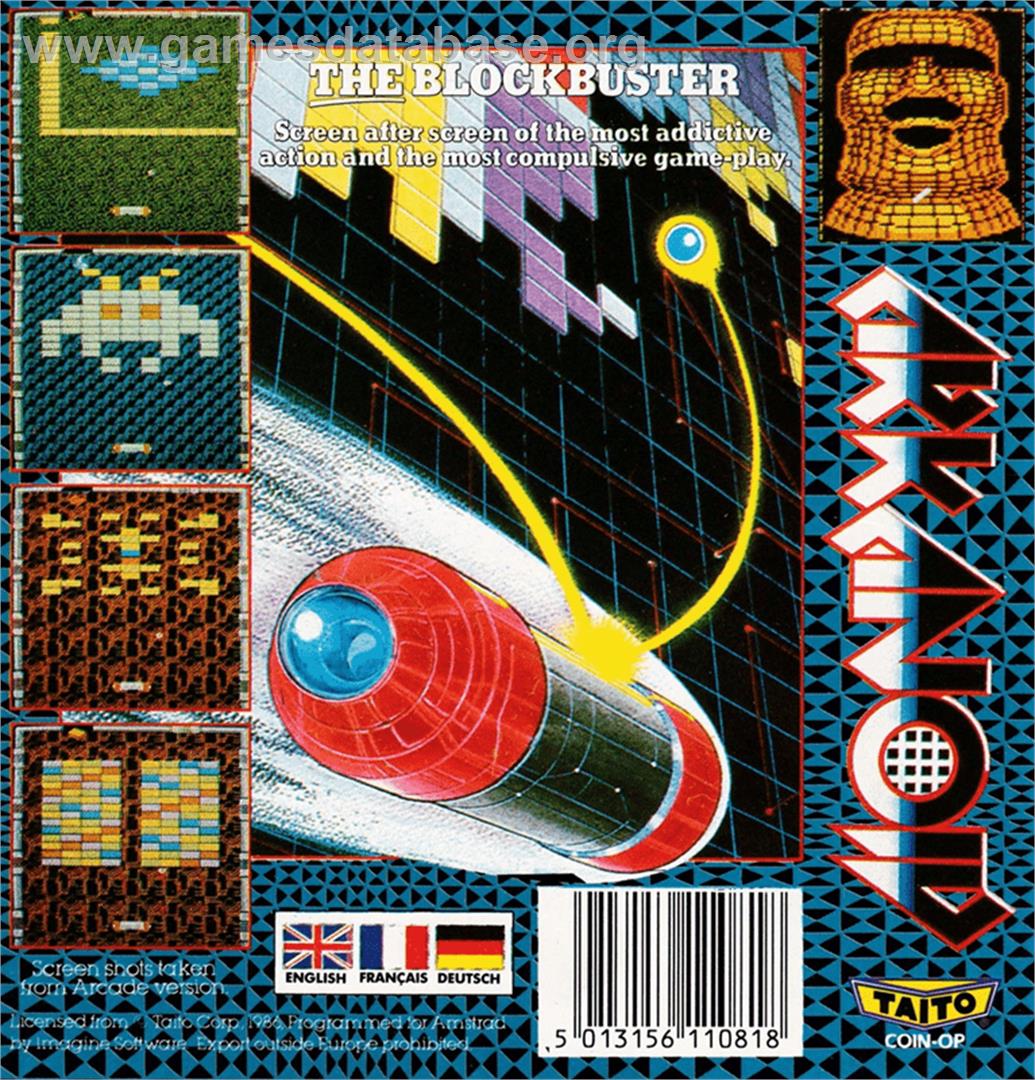 Arkanoid - Amstrad CPC - Artwork - Box Back