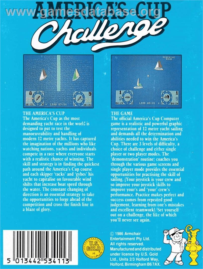Arnie's America's Cup Challenge - Amstrad CPC - Artwork - Box Back