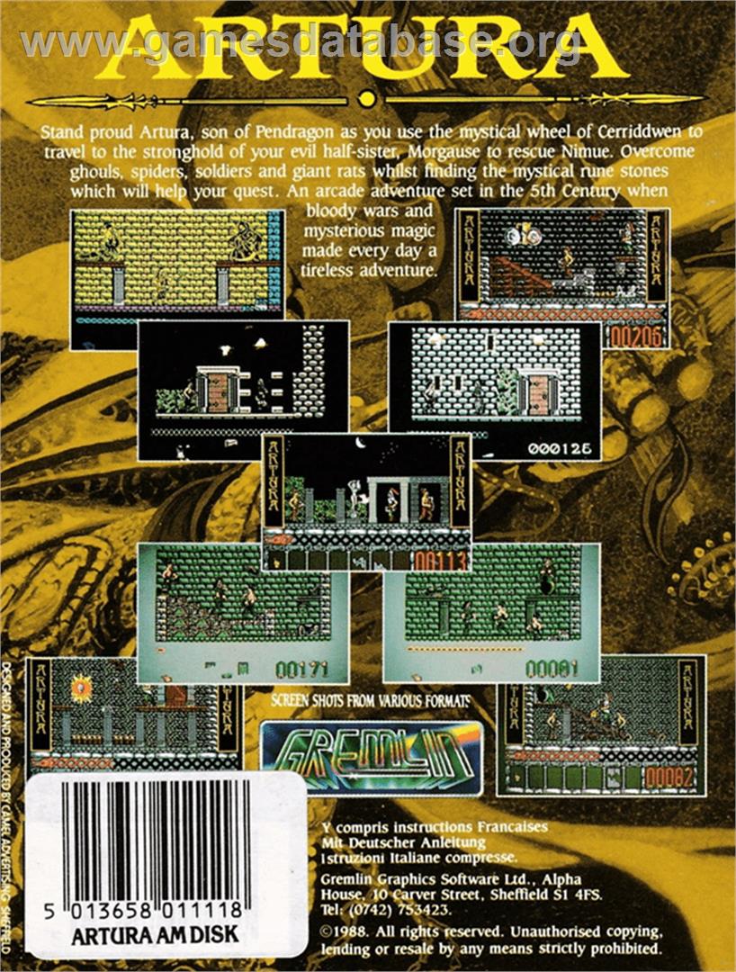 Artura - Amstrad CPC - Artwork - Box Back