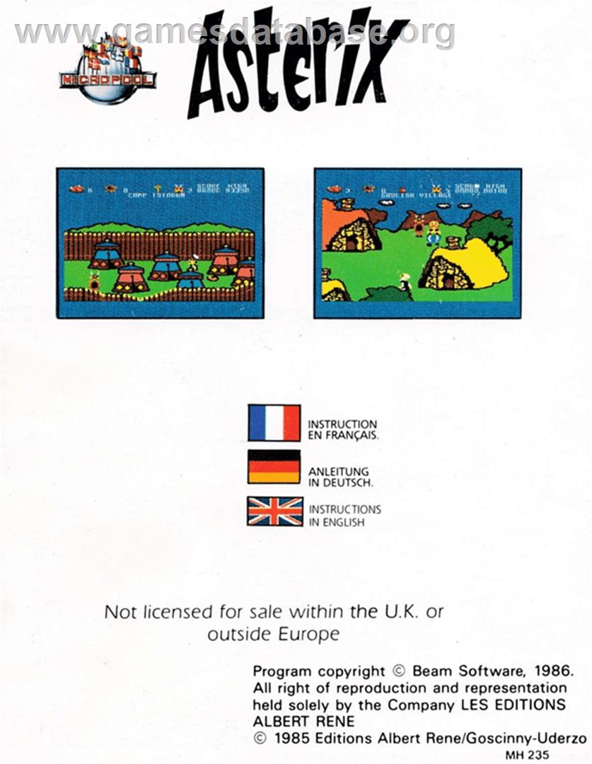 Asterix and the Magic Cauldron - Amstrad CPC - Artwork - Box Back