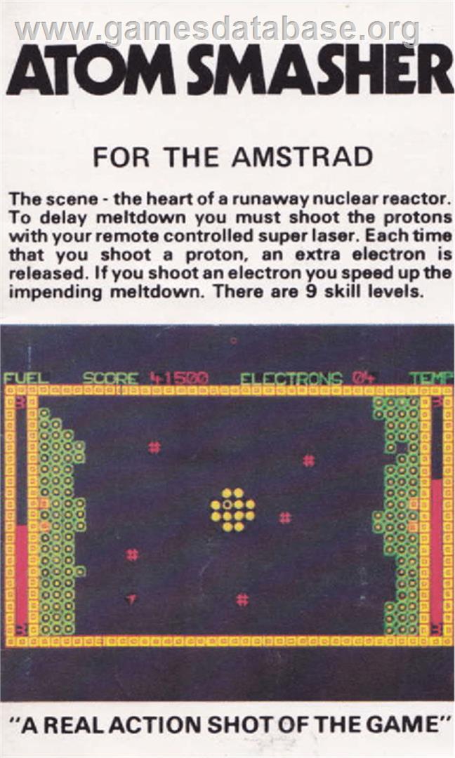 Atom Smasher - Amstrad CPC - Artwork - Box Back