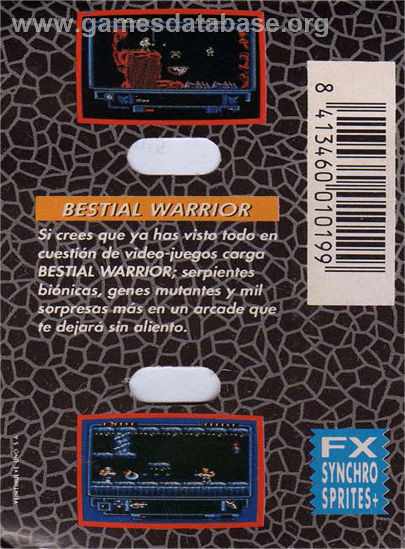 Bestial Warrior - Amstrad CPC - Artwork - Box Back