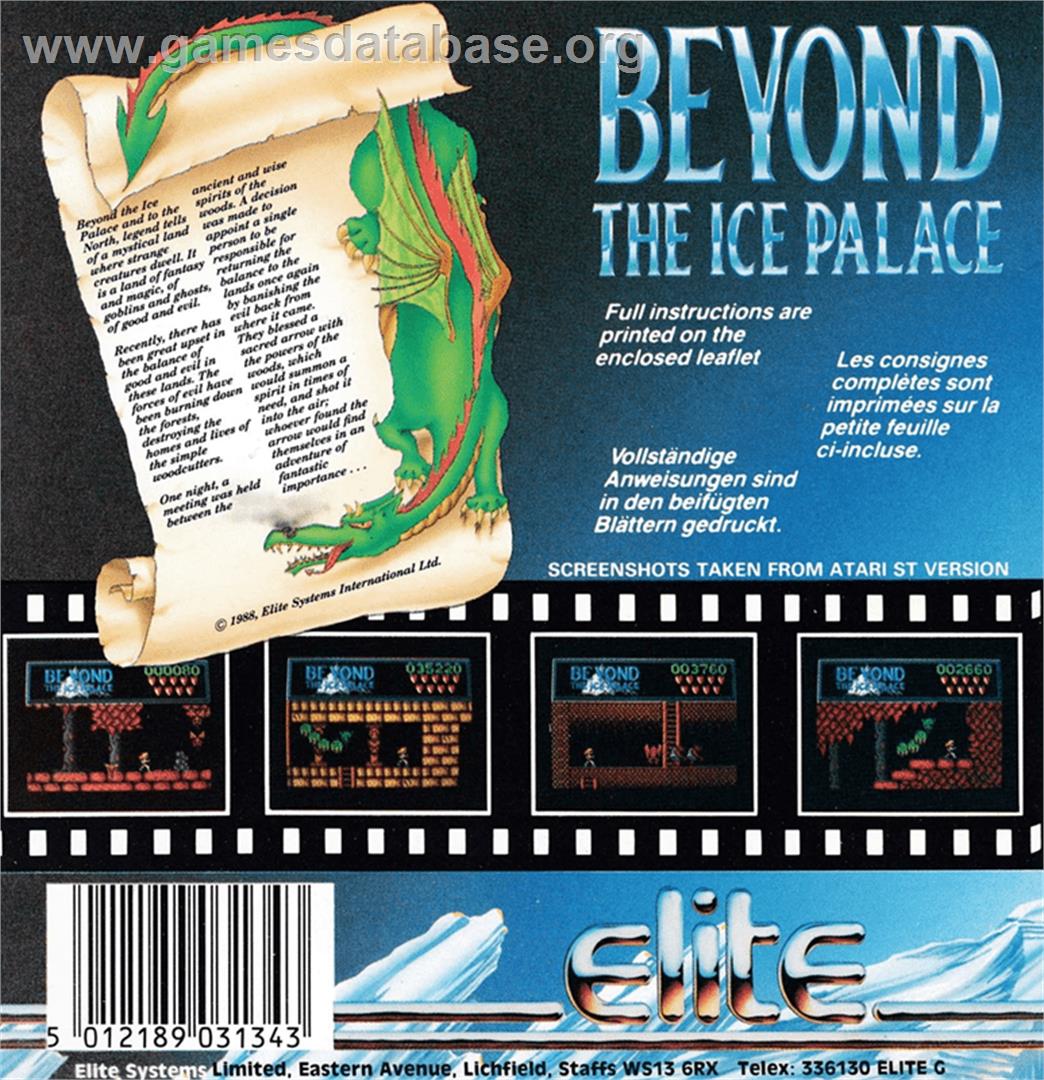 Beyond the Ice Palace - Amstrad CPC - Artwork - Box Back