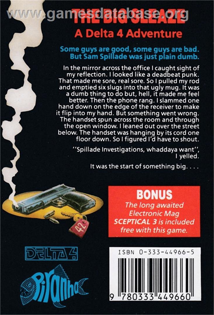 Big Sleaze, The - Amstrad CPC - Artwork - Box Back
