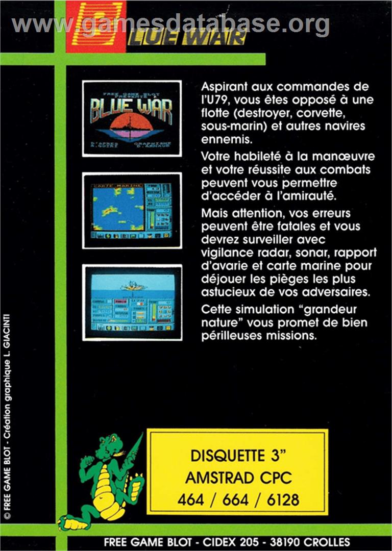 Blue War - Amstrad CPC - Artwork - Box Back