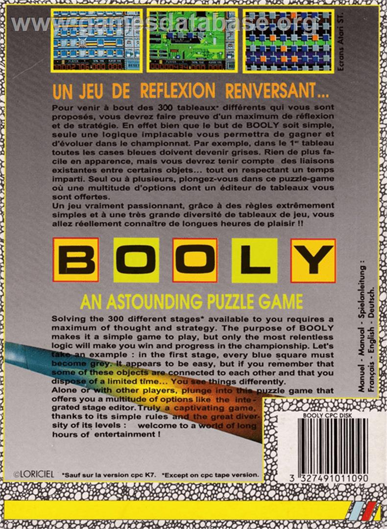 Booly - Amstrad CPC - Artwork - Box Back