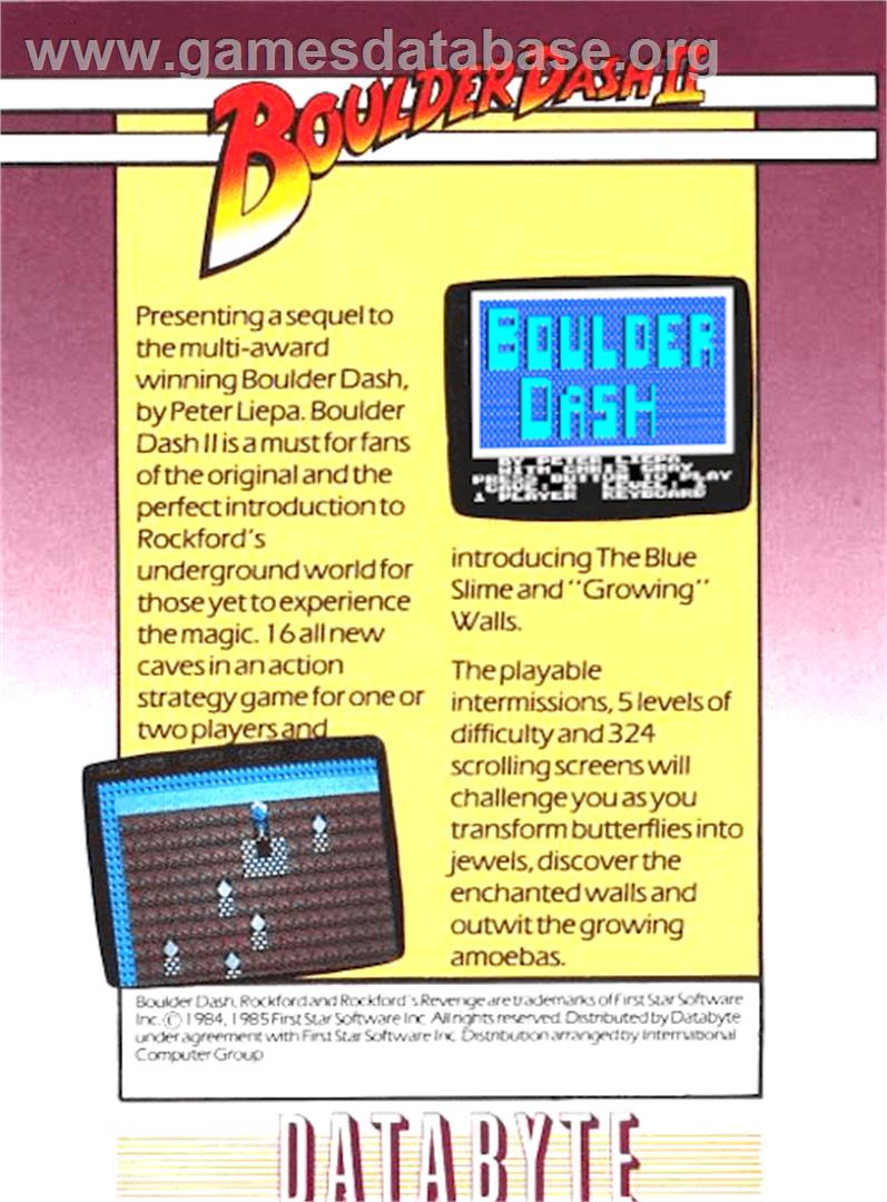 Boulder Dash 2 - Amstrad CPC - Artwork - Box Back