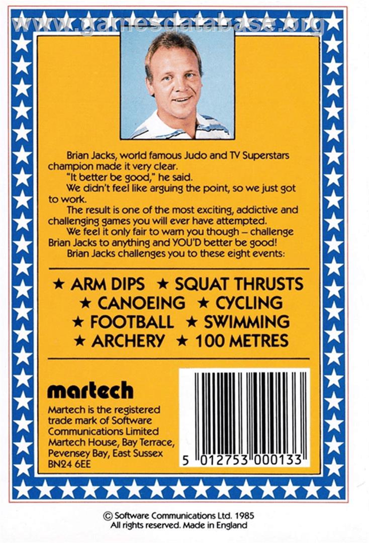 Brian Jacks Superstar Challenge - Amstrad CPC - Artwork - Box Back