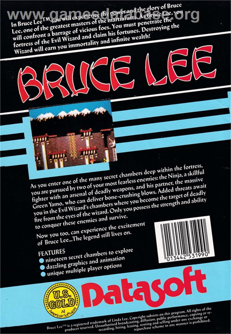 Bruce Lee - Amstrad CPC - Artwork - Box Back
