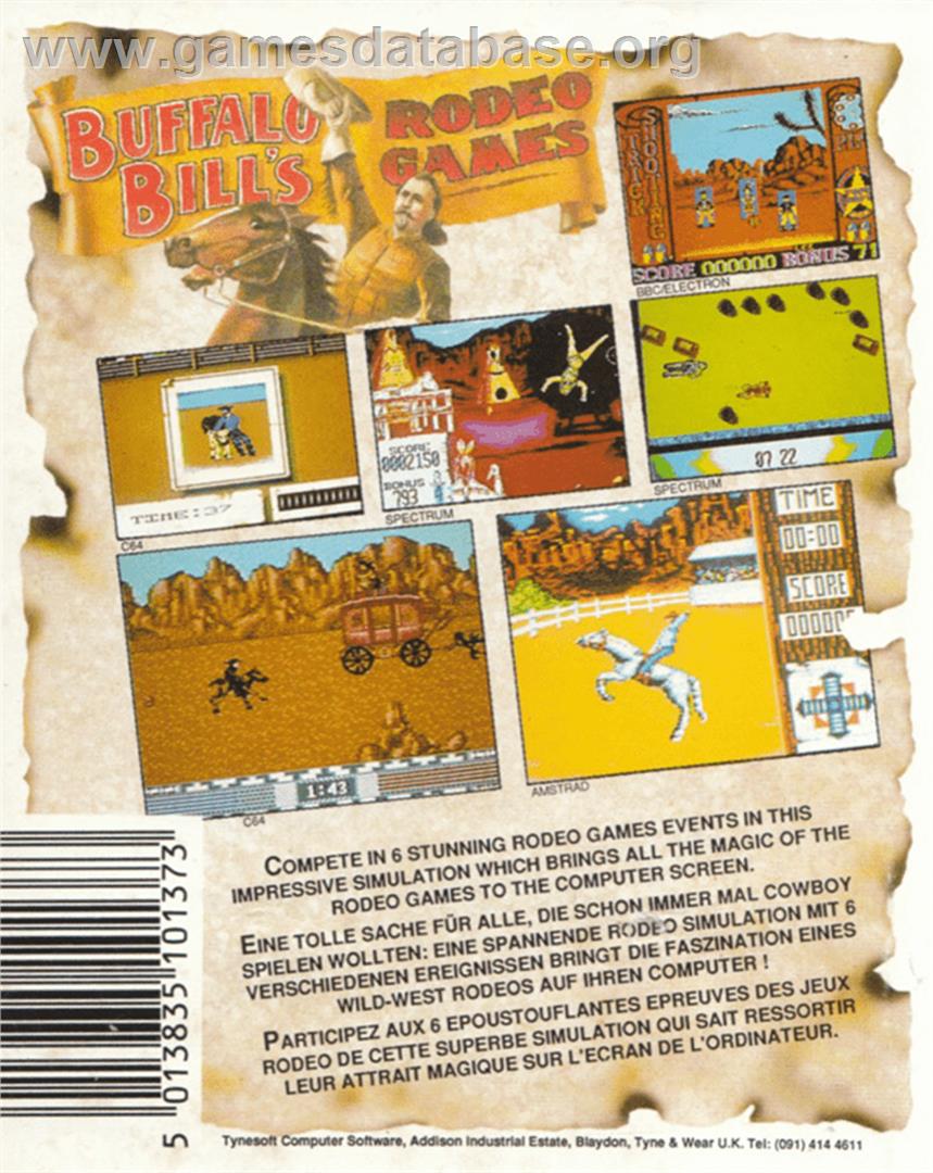 Buffalo Bill's Wild West Show - Amstrad CPC - Artwork - Box Back