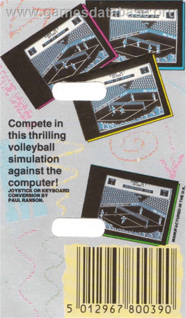 Bump, Set, Spike! - Amstrad CPC - Artwork - Box Back