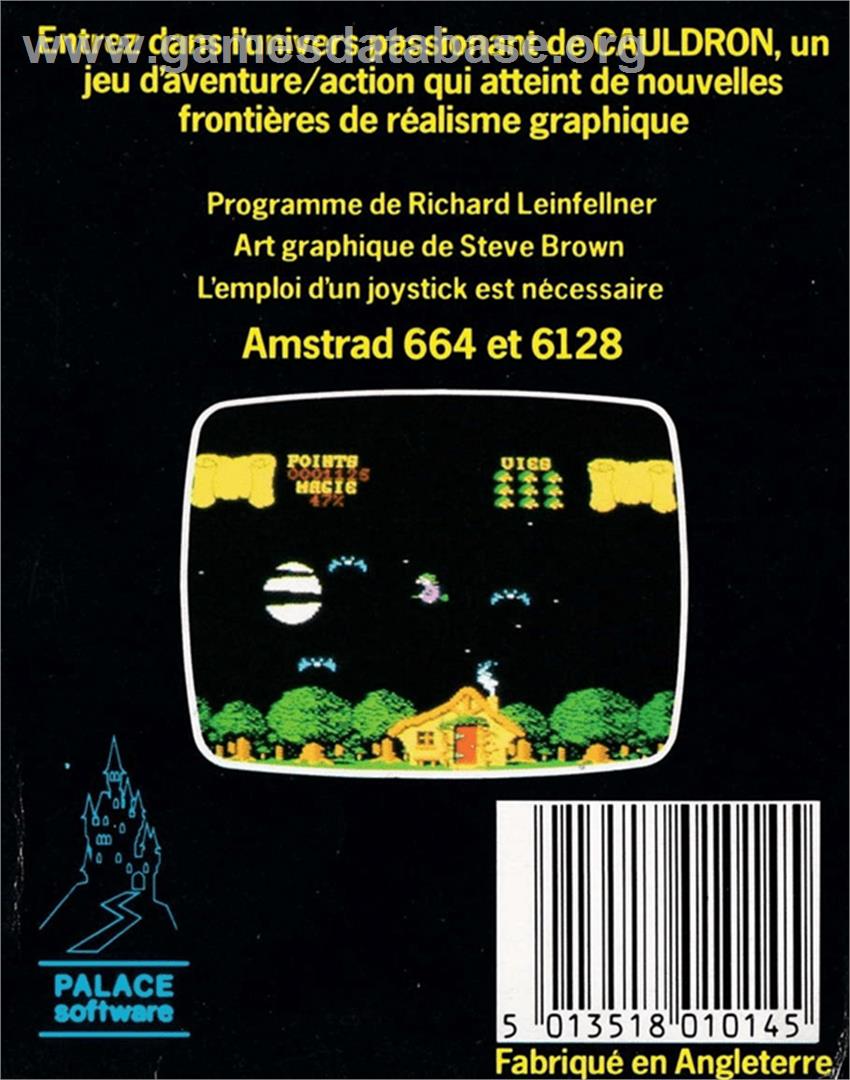 Cauldron - Amstrad CPC - Artwork - Box Back