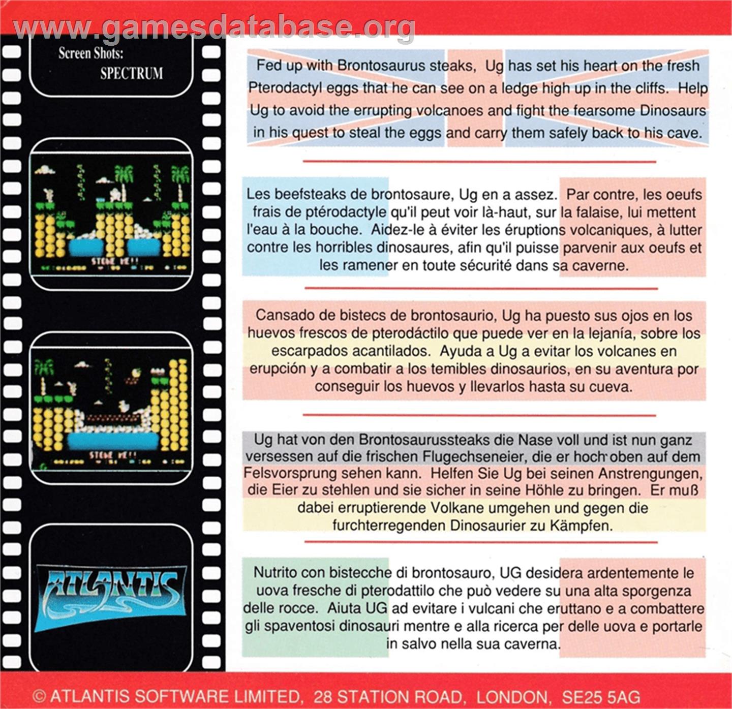 Cavemania - Amstrad CPC - Artwork - Box Back