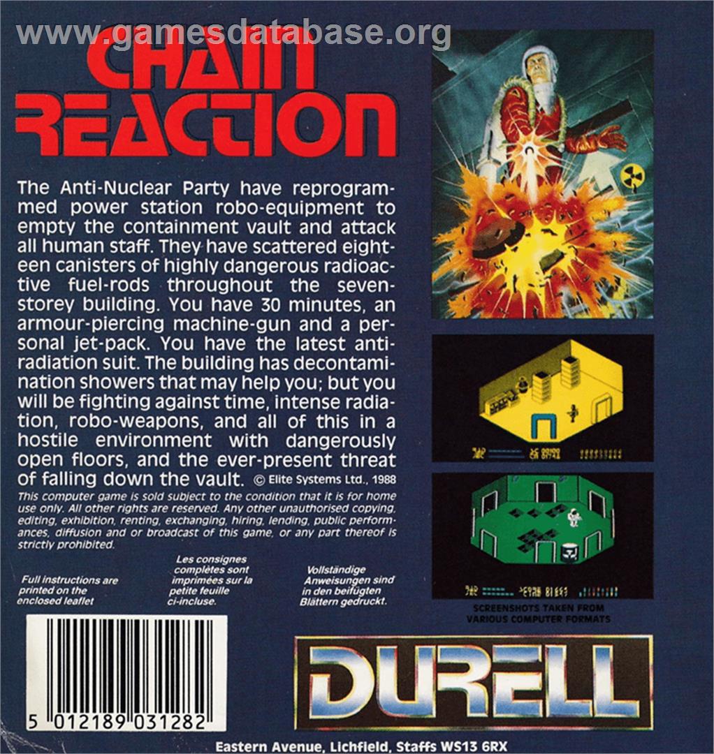 Chain Reaction - Amstrad CPC - Artwork - Box Back