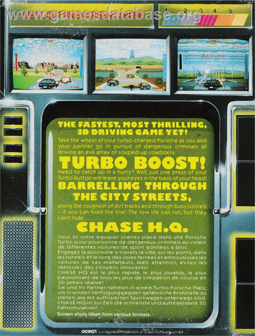 Chase H.Q. - Amstrad CPC - Artwork - Box Back