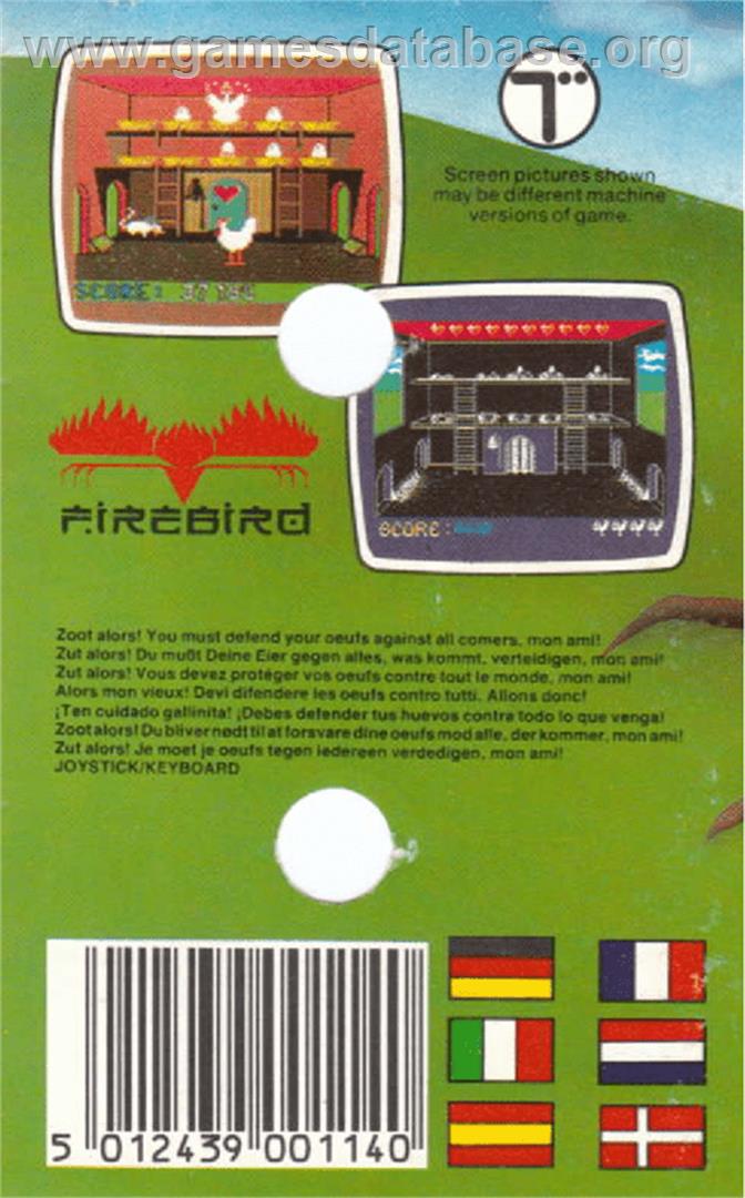 Chickin Chase - Amstrad CPC - Artwork - Box Back