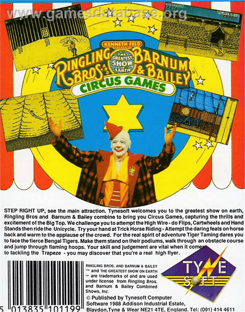 Circus Games - Amstrad CPC - Artwork - Box Back