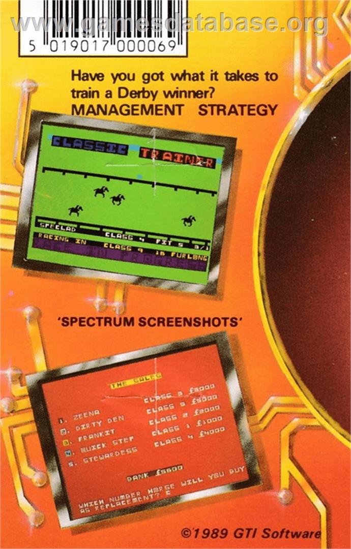 Classic Trainer - Amstrad CPC - Artwork - Box Back