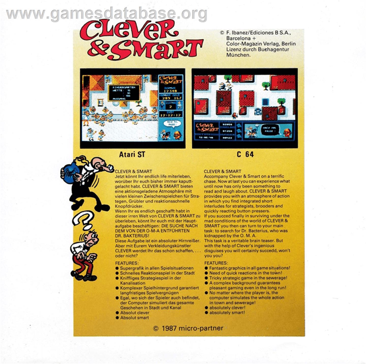 Clever and Smart - Amstrad CPC - Artwork - Box Back