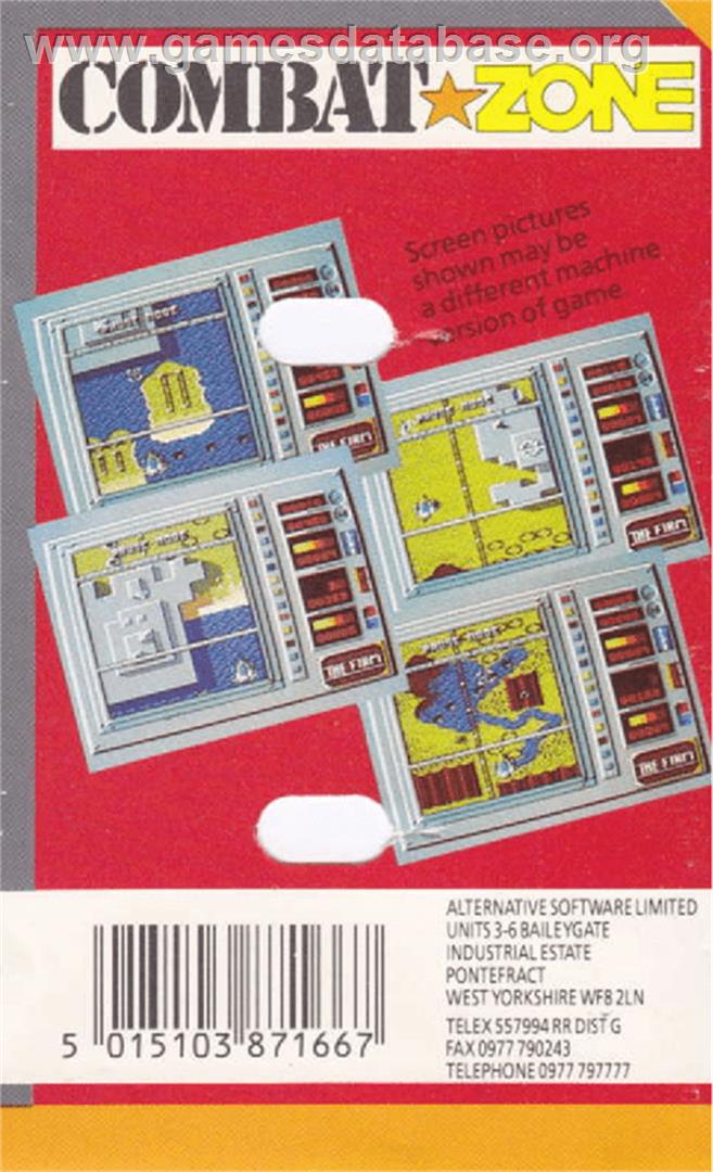 Combat Zone - Amstrad CPC - Artwork - Box Back