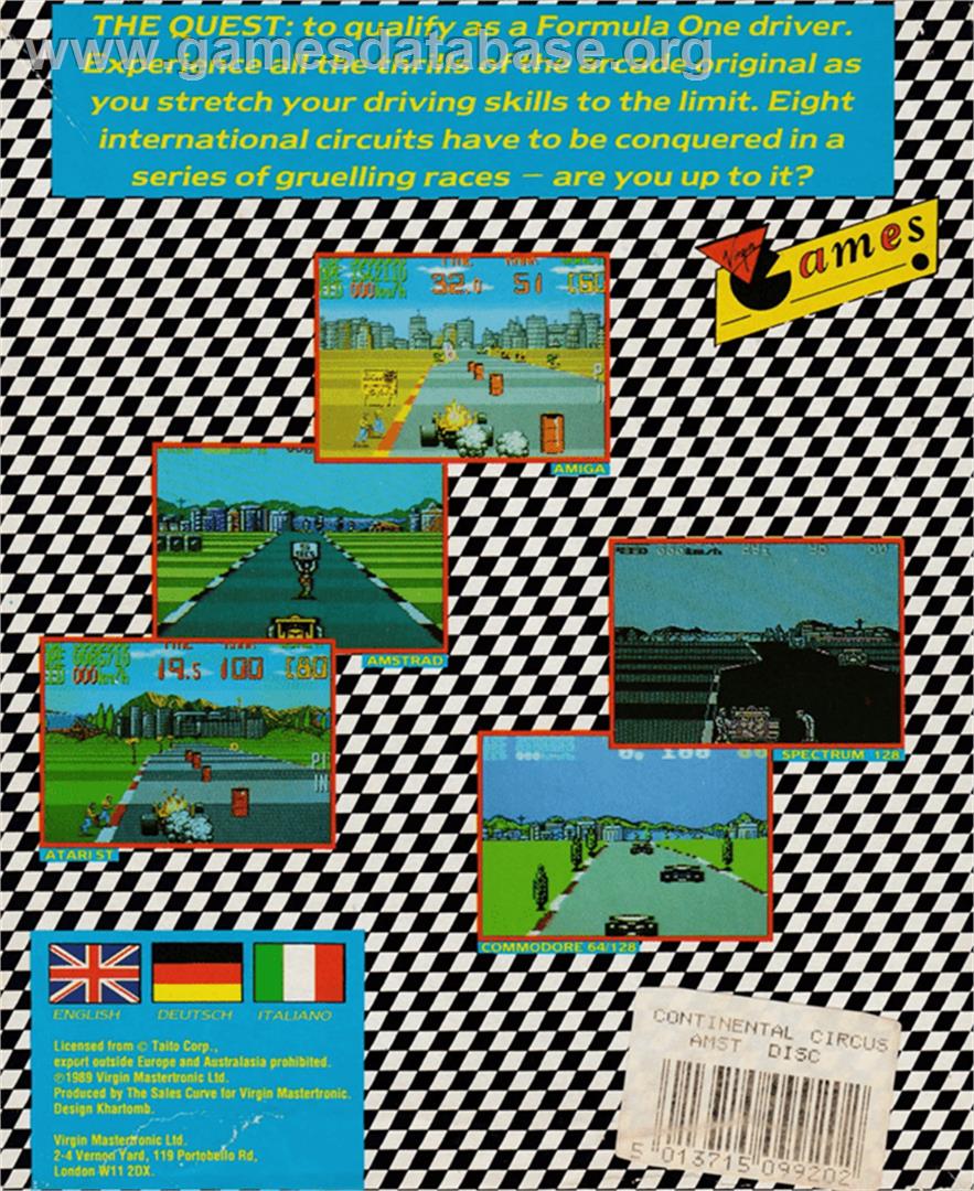 Continental Circus - Amstrad CPC - Artwork - Box Back