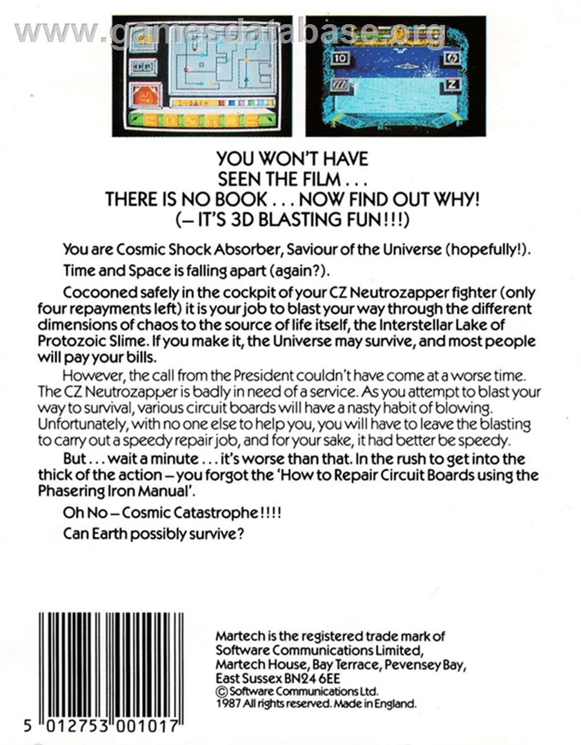 Cosmic Shock Absorber - Amstrad CPC - Artwork - Box Back