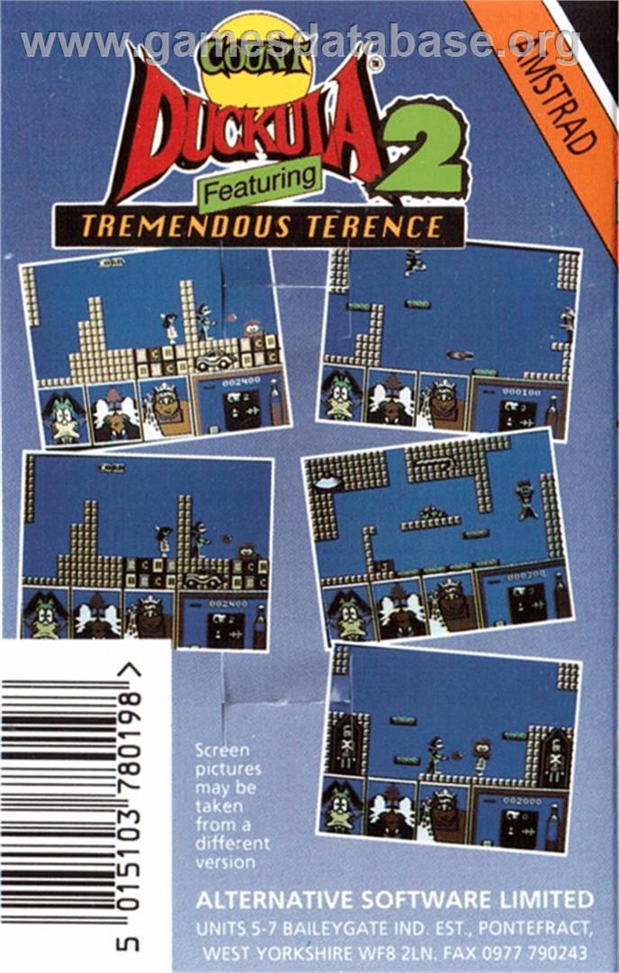 Count Duckula 2 Featuring Tremendous Terence - Amstrad CPC - Artwork - Box Back
