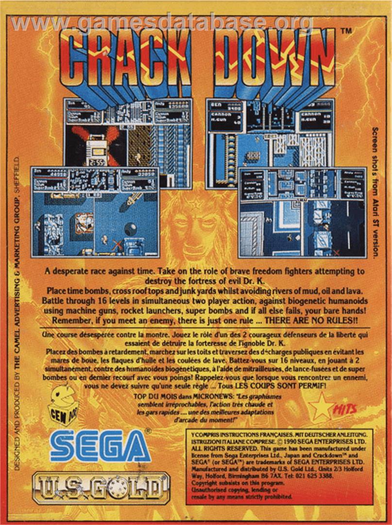 Crack Down - Amstrad CPC - Artwork - Box Back