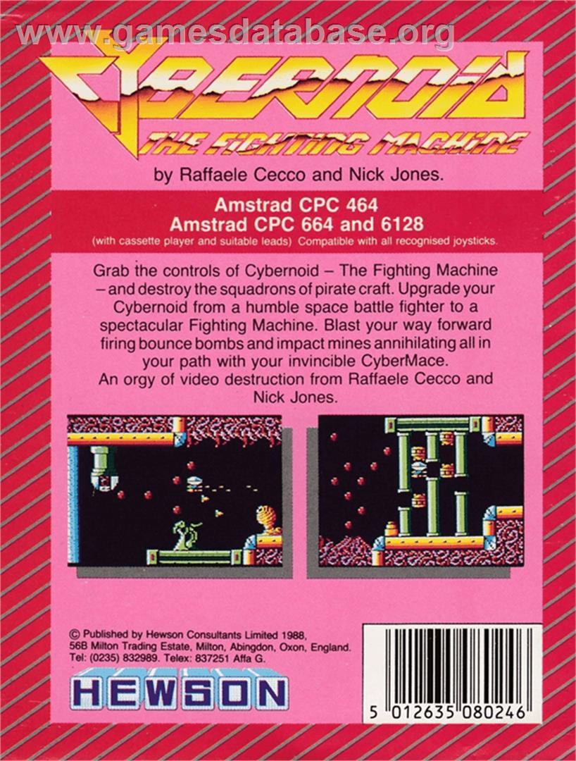 Cybernoid: The Fighting Machine - Amstrad CPC - Artwork - Box Back