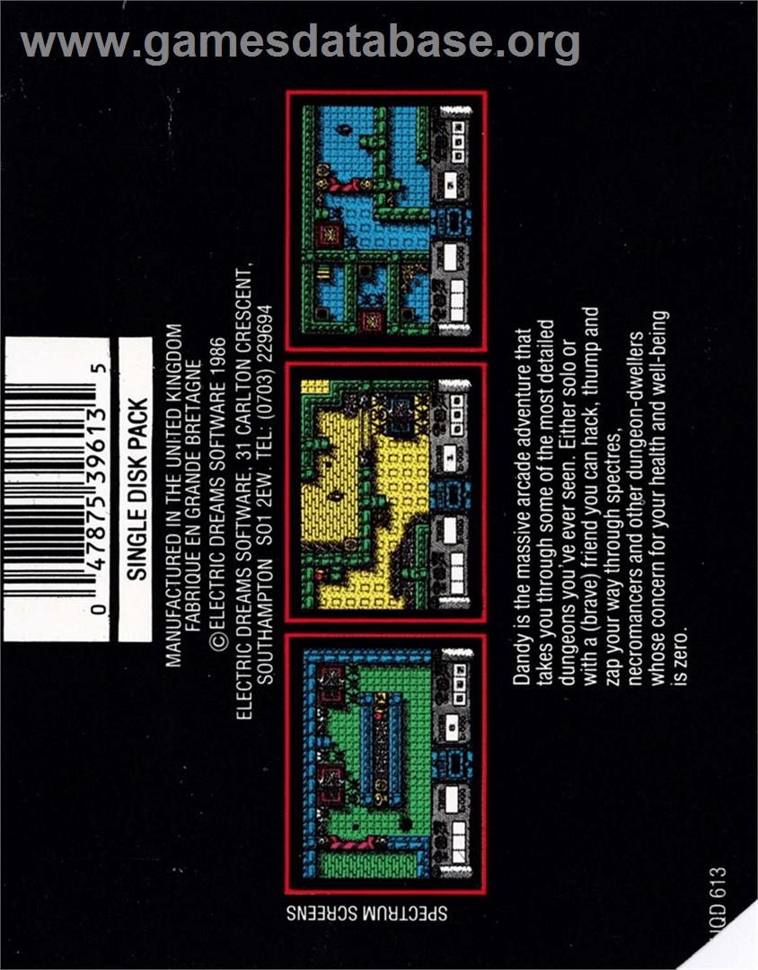 Dandy - Amstrad CPC - Artwork - Box Back