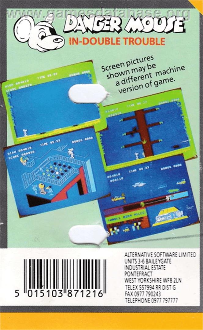 Danger Mouse in Double Trouble - Amstrad CPC - Artwork - Box Back