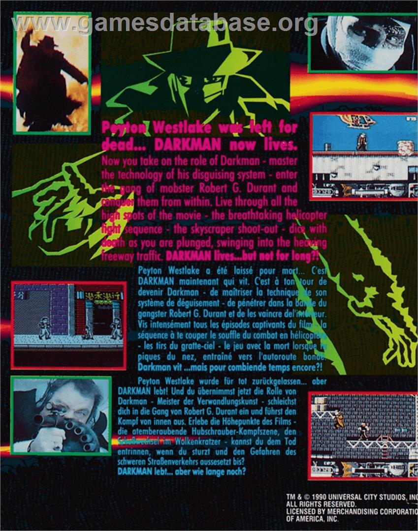 Darkman - Amstrad CPC - Artwork - Box Back