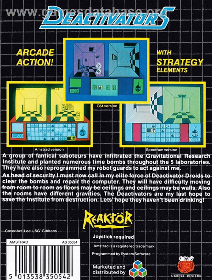 Deactivators - Amstrad CPC - Artwork - Box Back