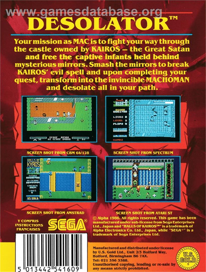 Desolator - Amstrad CPC - Artwork - Box Back